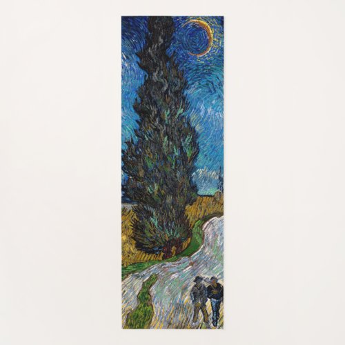 Vincent van Gogh _ Road with Cypress and Star Yoga Mat