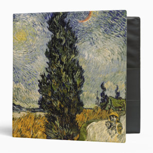 Vincent van Gogh   Road with Cypresses, 1890 3 Ring Binder