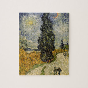 Vincent van Gogh Road with Cypresses, 1890 Jigsaw Puzzle
