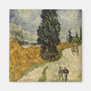 Vincent van Gogh Road with Cypresses, 1890 Magnet