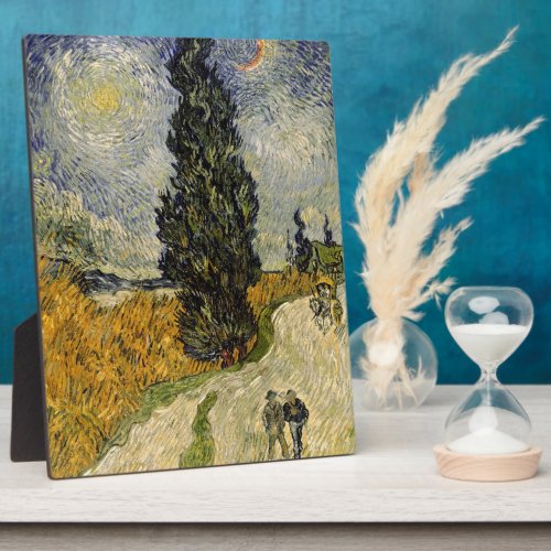 Vincent van Gogh  Road with Cypresses 1890 Plaque