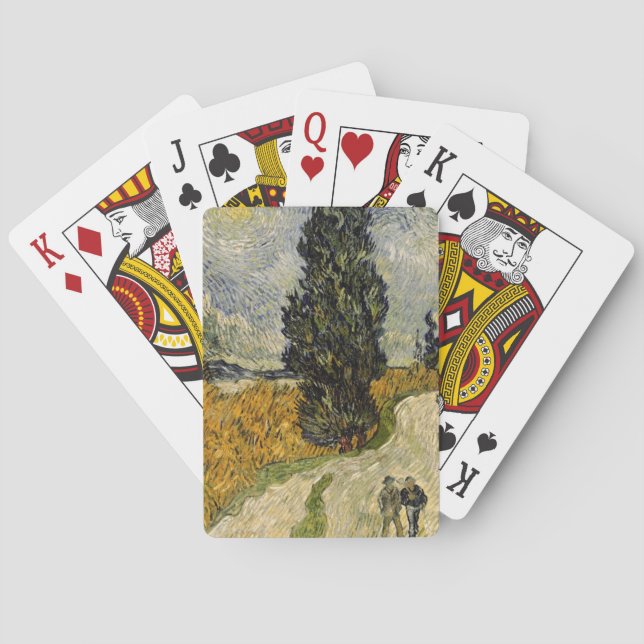 Vincent van Gogh | Road with Cypresses, 1890 Poker Cards (Back)