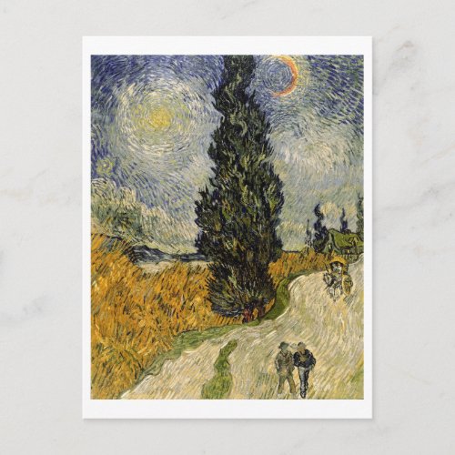 Vincent van Gogh  Road with Cypresses 1890 Postcard