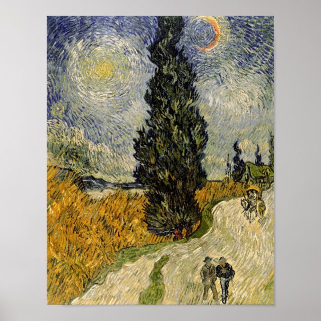 Vincent van Gogh | Road with Cypresses, 1890 Poster (Front)