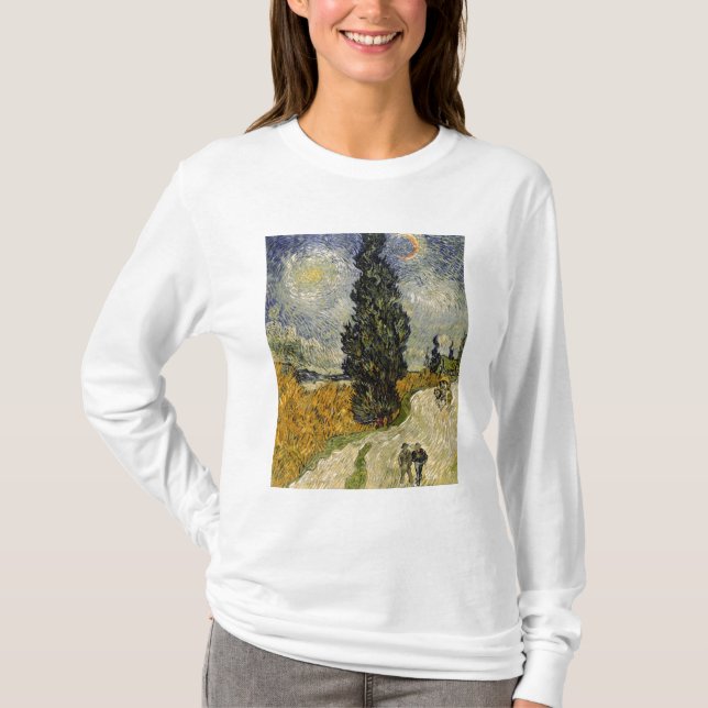 Vincent van Gogh | Road with Cypresses, 1890 T-Shirt (Front)