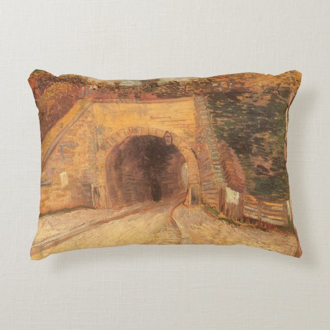 Vincent van Gogh - Roadway Underpass, The Viaduct Accent Pillow (Front)