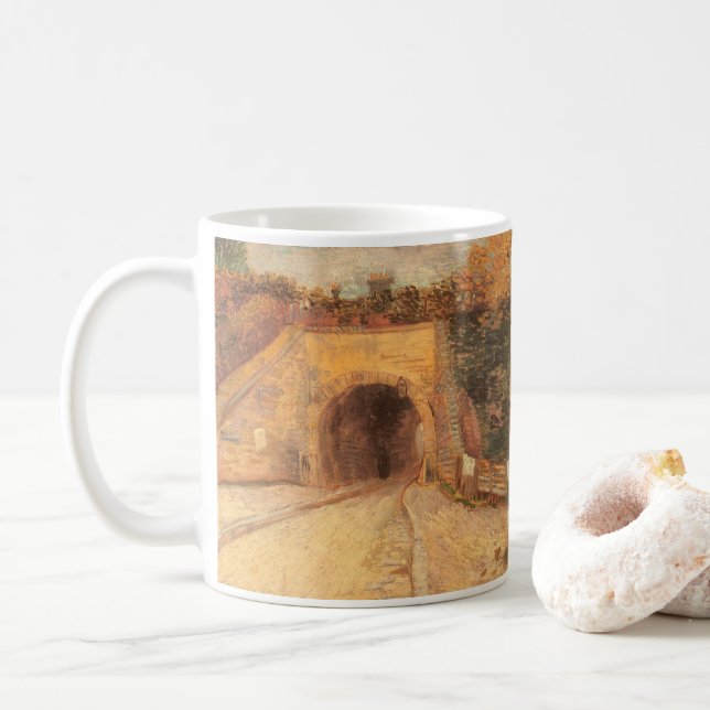 Vincent van Gogh - Roadway Underpass, The Viaduct Coffee Mug (With Donut)