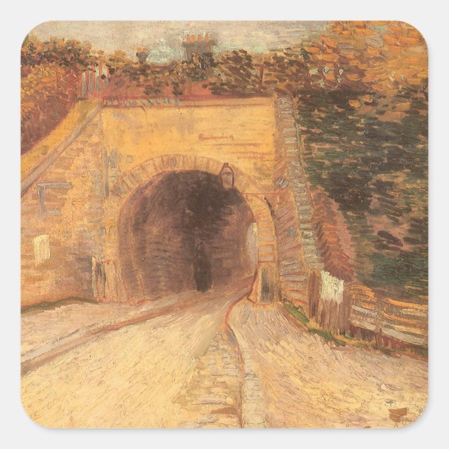 Vincent van Gogh - Roadway Underpass, The Viaduct Square Sticker (Front)