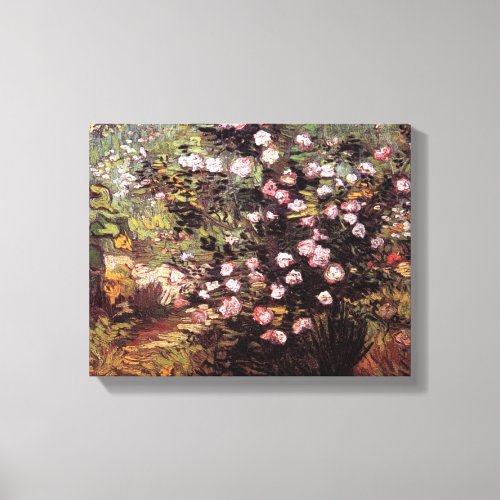 Vincent Van Gogh _ Rosebush In Blossom Fine Art Canvas Print