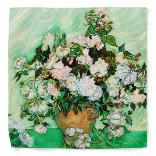 Vincent Van Gogh Roses 1890 Bandana