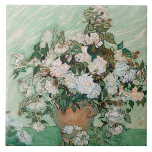 Vincent van Gogh  Roses 1890 Ceramic Tile