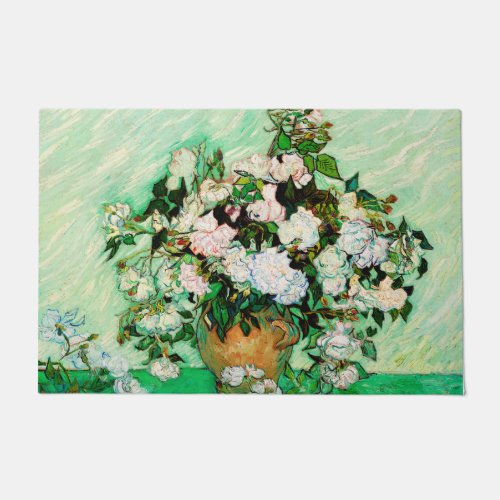 Vincent Van Gogh Roses 1890  Doormat
