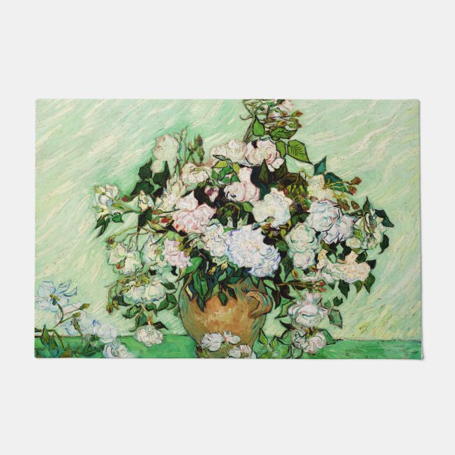 Vincent Van Gogh Roses (1890)  Doormat (Front)