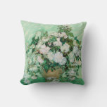 Vincent Van Gogh Roses 1890 Painting Throw Pillow at Zazzle