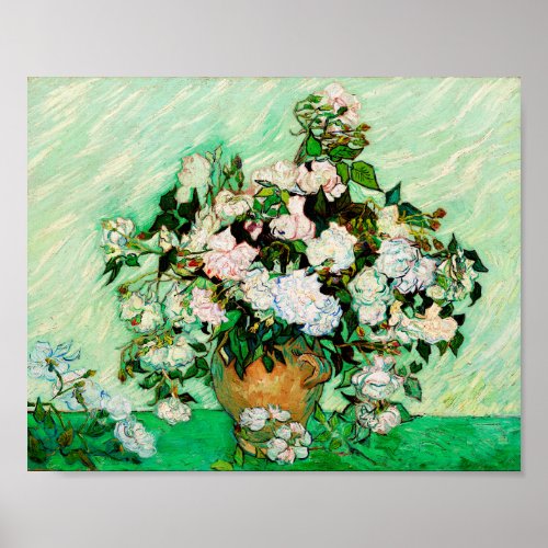 Vincent Van Gogh Roses 1890 Poster