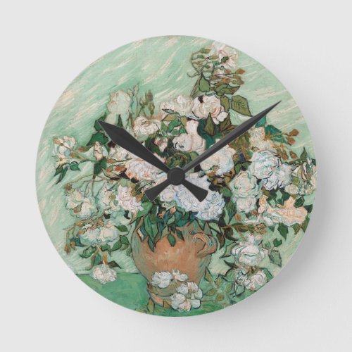 Vincent van Gogh  Roses 1890 Round Clock