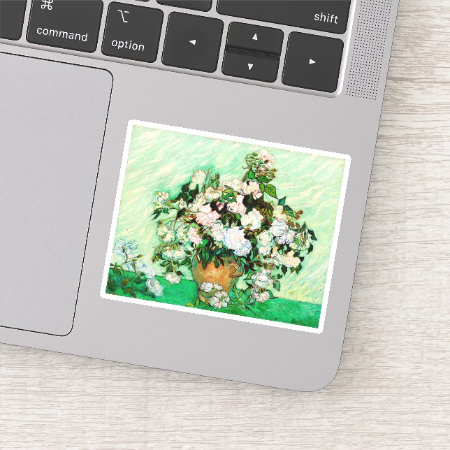 Vincent Van Gogh Roses (1890) Sticker (Detail)