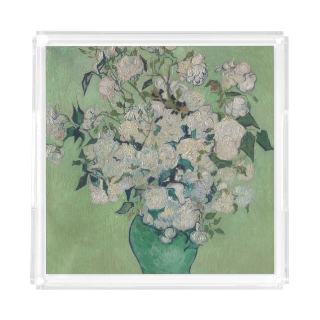 Vincent Van Gogh "Roses" Acrylic Tray (Front)