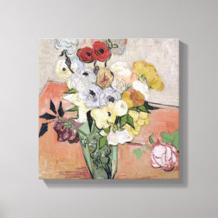 Vincent van Gogh Roses and Anemones, 1890 Canvas Print