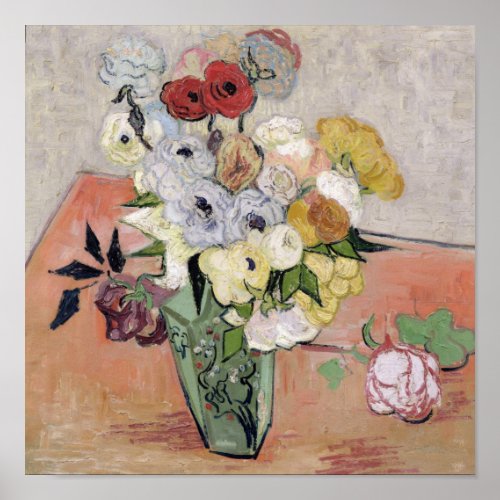 Vincent van Gogh  Roses and Anemones 1890 Poster