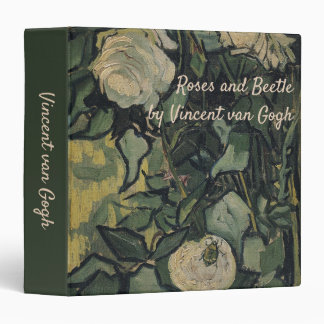 Vincent van Gogh - Roses and Beetle 3 Ring Binder