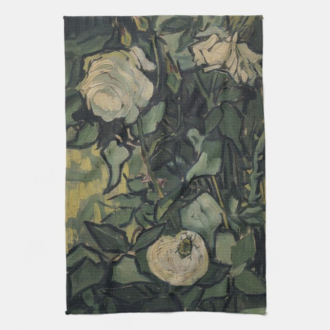 Vincent van Gogh - Roses and Beetle Kitchen Towel (Vertical)