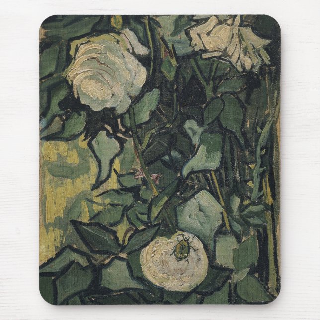 Vincent van Gogh - Roses and Beetle Mouse Pad (Front)
