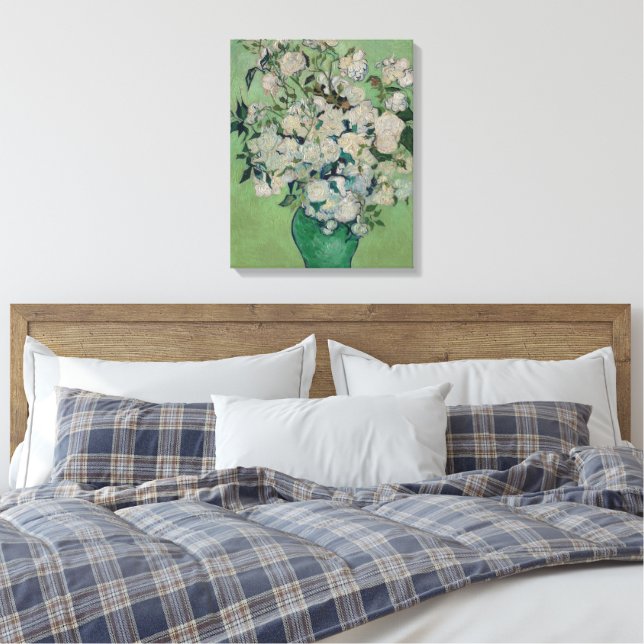 Vincent van Gogh Roses Canvas Print (Insitu(Bedroom))