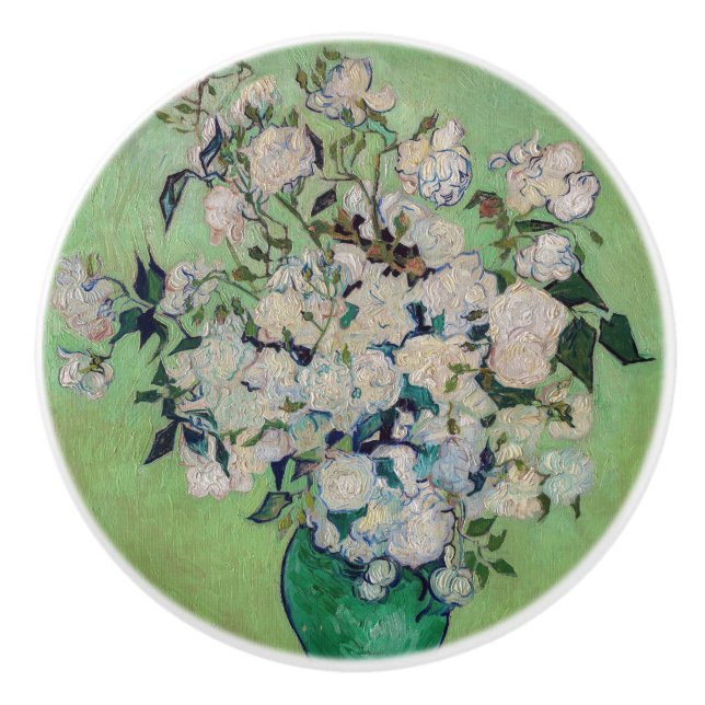Vincent van Gogh - Roses Ceramic Knob (Front)