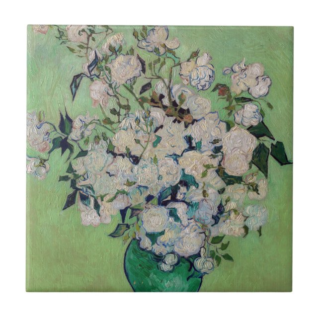 Vincent van Gogh - Roses Ceramic Tile (Front)