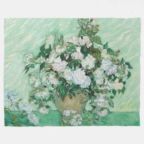 Vincent van Gogh _ Roses Fleece Blanket