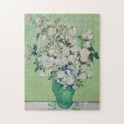 Vincent Van Gogh Roses Impressionist Jigsaw Puzzle