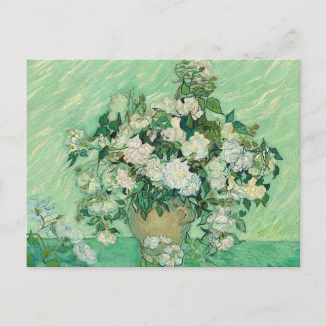 Vincent van Gogh Roses Impressionist Postcard (Front)