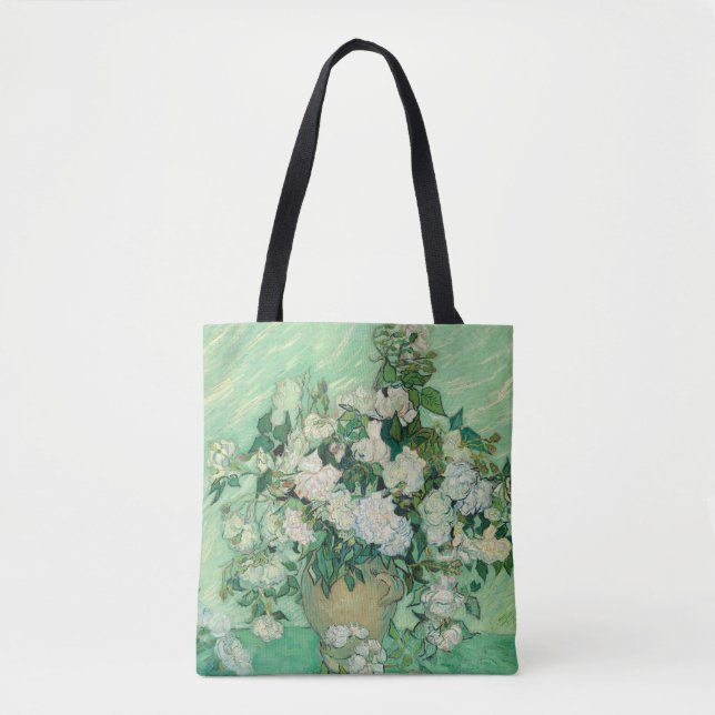 Vincent van Gogh Roses Impressionist Tote Bag (Front)