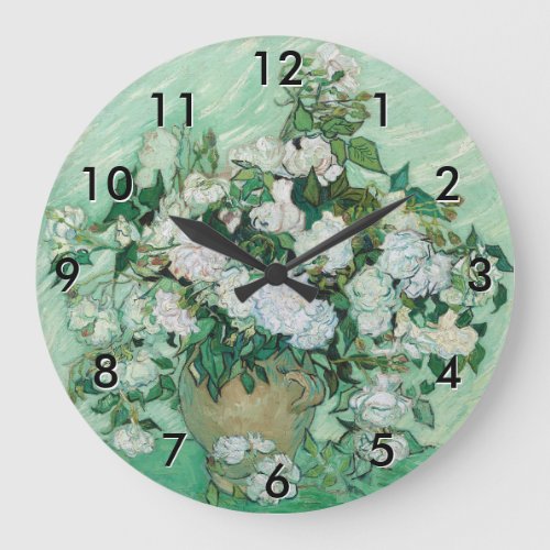 Vincent van Gogh _ Roses Large Clock