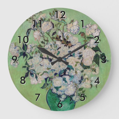 Vincent van Gogh _ Roses Large Clock