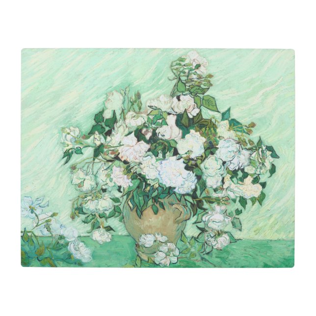 Vincent van Gogh - Roses Metal Print (Front)