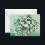 Vincent van Gogh - Roses Note Card<br><div class="desc">Roses / Still Life: Vase with Pink Roses - Vincent van Gogh,  Oil on Canvas,  1890</div>