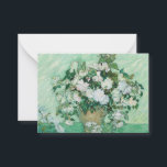 Vincent van Gogh - Roses Note Card<br><div class="desc">Roses / Still Life: Vase with Pink Roses - Vincent van Gogh,  Oil on Canvas,  1890</div>