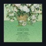 Vincent van Gogh Roses Painting 5.25x5.25 Wedding Invitation<br><div class="desc">Vincent van Gogh Roses in a Vase Painting 5.25x5.25 Wedding Invitation. A beautiful floral painting by famous Dutch painter Vincent van Gogh, Roses in a vase 1890. A vintage rustic painting which features a clay vase with beautiful roses. You can order just one invitation sample to see if it's right...</div>