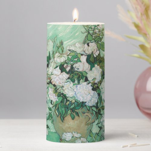Vincent van Gogh _ Roses Pillar Candle