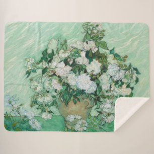 Vincent van Gogh - Roses Sherpa Blanket