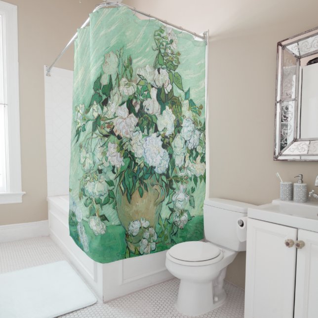 Vincent van Gogh - Roses Shower Curtain (In Situ)