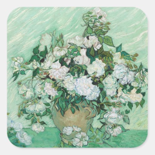 Vincent van Gogh _ Roses Square Sticker