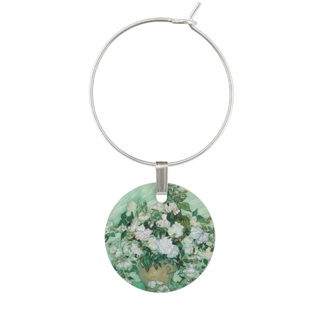 Vincent van Gogh - Roses Wine Charm (Front)
