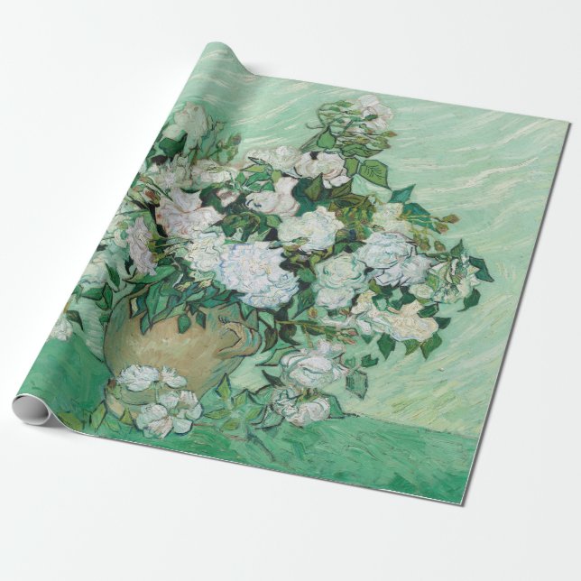 Vincent van Gogh - Roses Wrapping Paper (Unrolled)