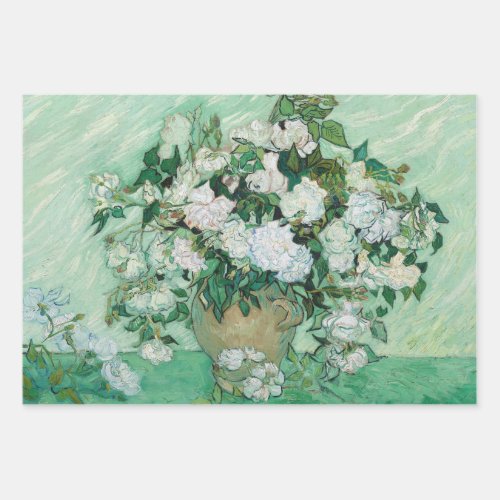 Vincent van Gogh _ Roses Wrapping Paper Sheets