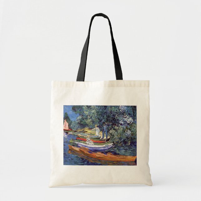 Vincent Van Gogh - Rowing Boats On The Banks Oise Tote Bag (Front)