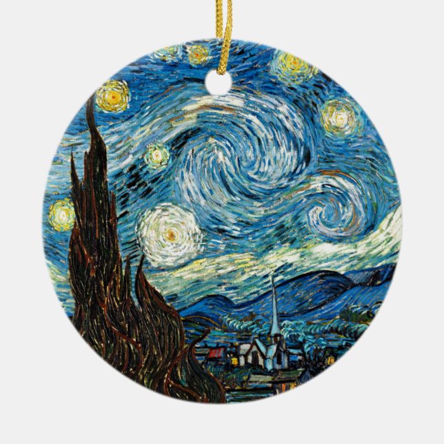 Vincent Van Gogh’s Starry Night Ceramic Ornament (Front)