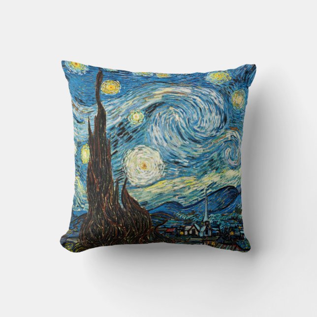 Vincent Van Gogh’s Starry Night Throw Pillow (Front)